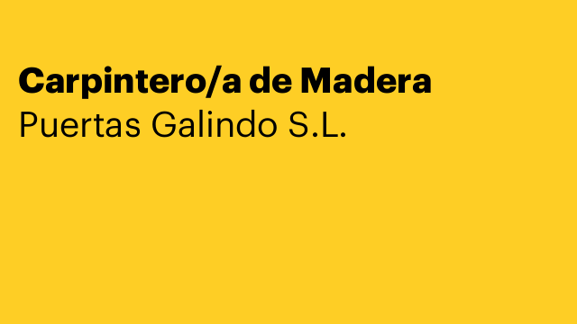 Carpintero/a de Madera
