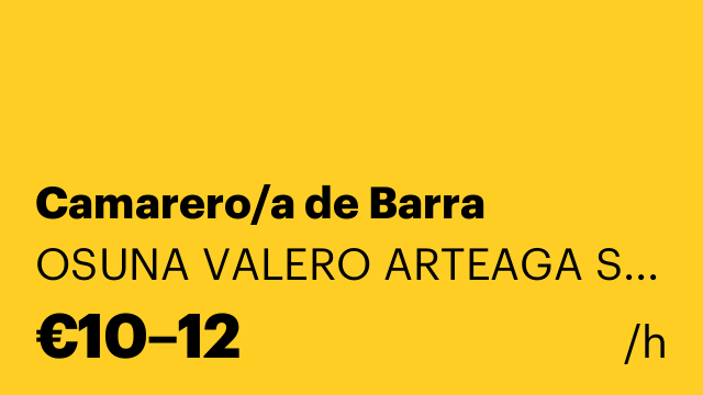 Camarero/a de Barra