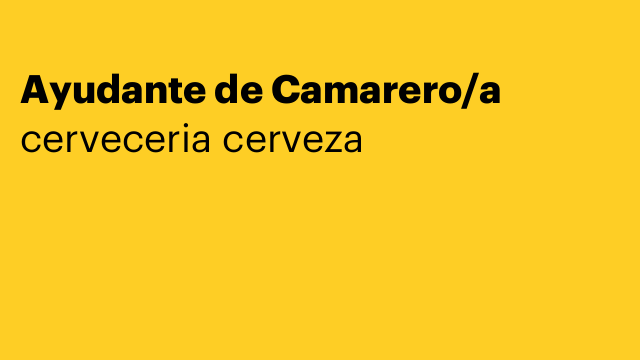 Ayudante de Camarero/a
