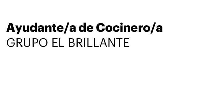 Ayudante/a de Cocinero/a
