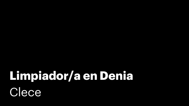 Limpiador/a en Denia
