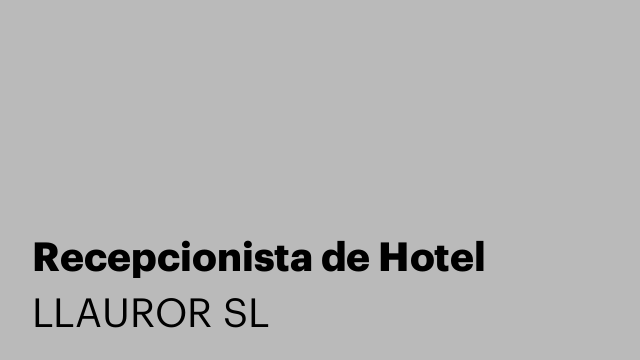 Recepcionista de Hotel