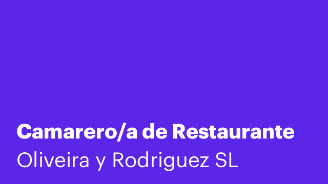 Camarero/a de Restaurante