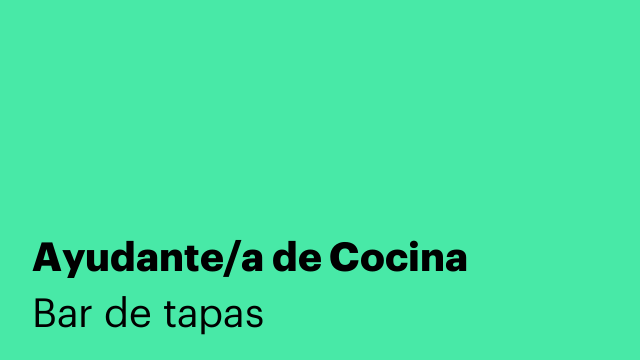 Ayudante/a de Cocina
