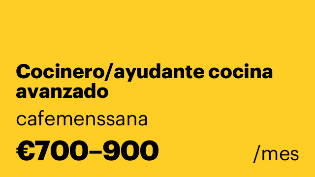 Cocinero/ayudante cocina avanzado