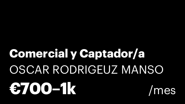 Comercial y Captador/a