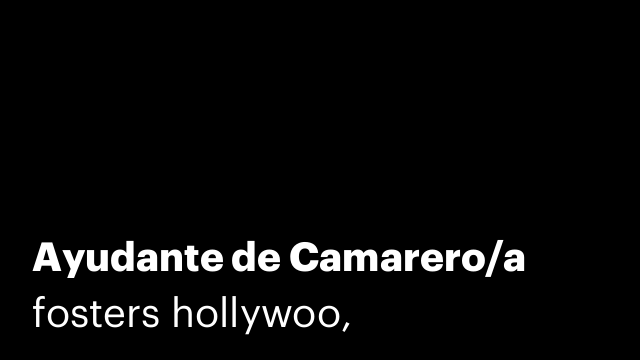 Ayudante de Camarero/a