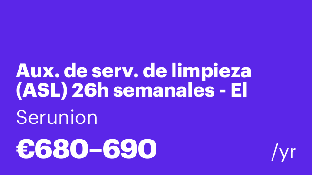 Aux. de serv. de limpieza (ASL) 26h semanales - El Masnou