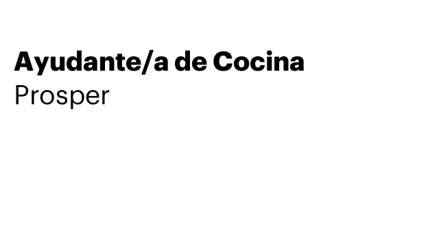Ayudante/a de Cocina