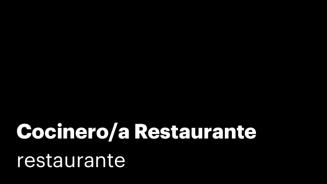Cocinero/a Restaurante