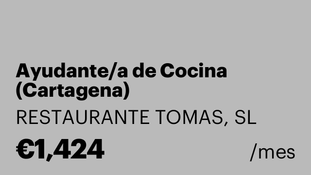 Ayudante/a de Cocina (Cartagena)