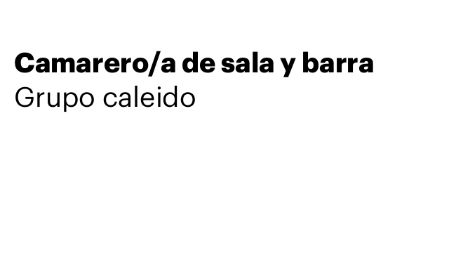 Camarero/a de sala y barra