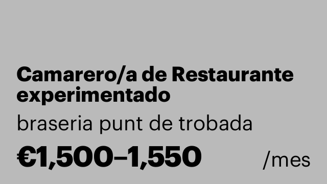 Camarero/a de Restaurante experimentado