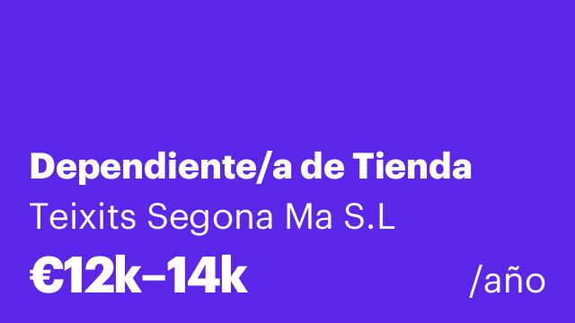 Dependiente/a de Tienda