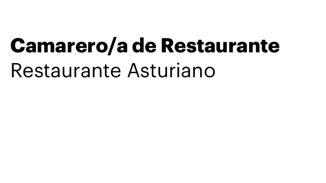 Camarero/a de Restaurante