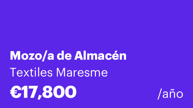 Mozo/a de Almacén