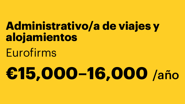 Administrativo/a de viajes y alojamientos