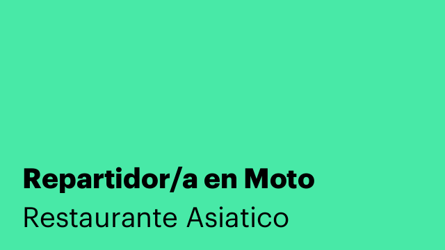 Repartidor/a en Moto