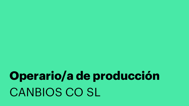 Operario/a de producción