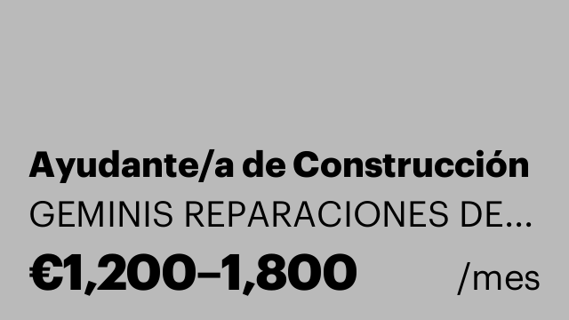 Ayudante/a de Construcción