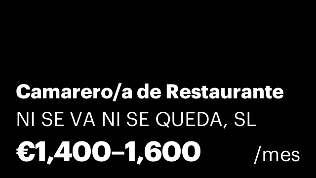 Camarero/a de Restaurante