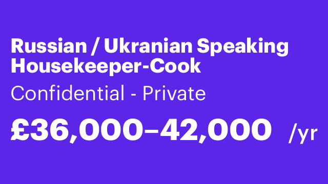 Russian / Ukranian Speaking Housekeeper-Cook