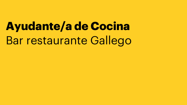 Ayudante/a de Cocina