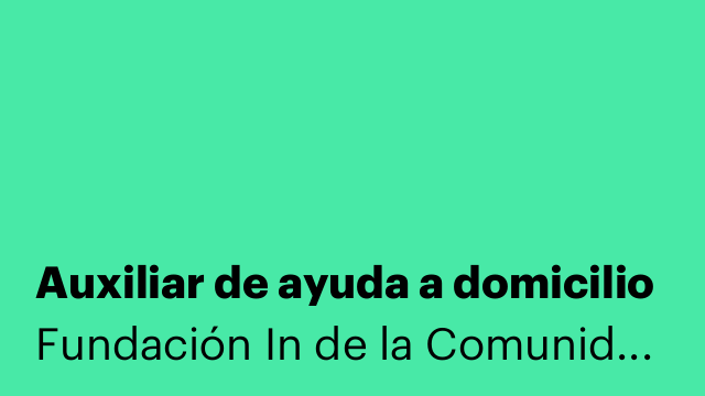 Auxiliar de ayuda a domicilio