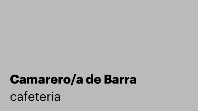 Camarero/a de Barra