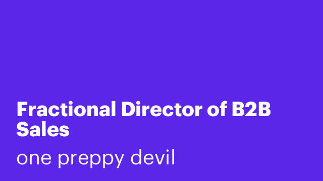 Fractional Director of B2B Sales