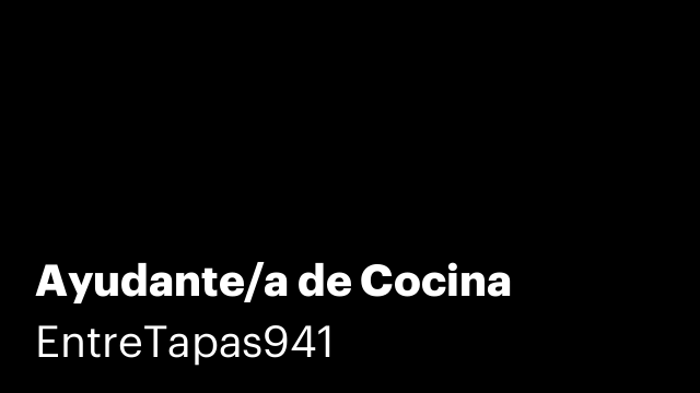 Ayudante/a de Cocina
