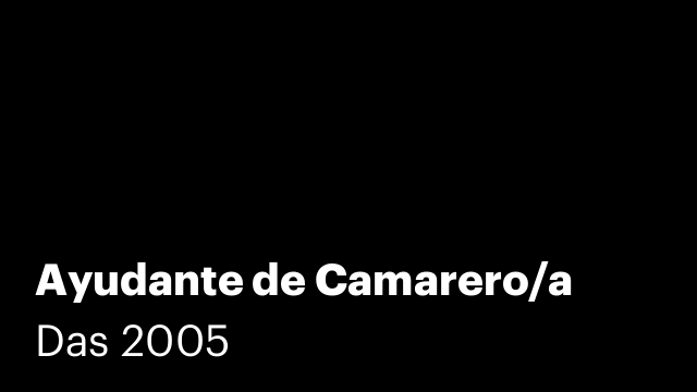 Ayudante de Camarero/a