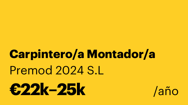 Carpintero/a Montador/a
