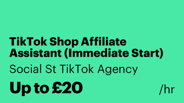 TikTok Shop Affiliate Assistant (Immediate Start)