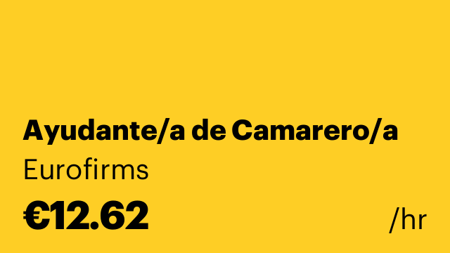 Ayudante/a de Camarero/a