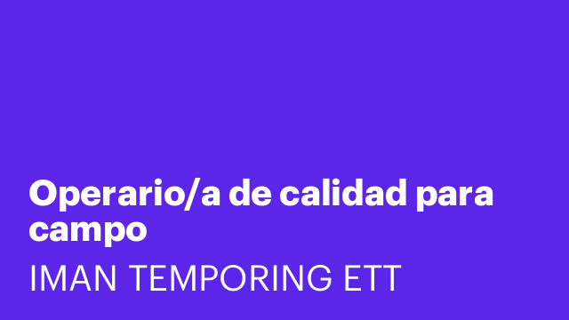 Operario/a de calidad para campo