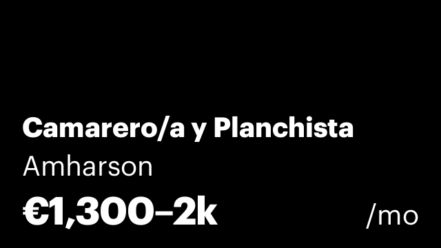 Camarero/a y Planchista