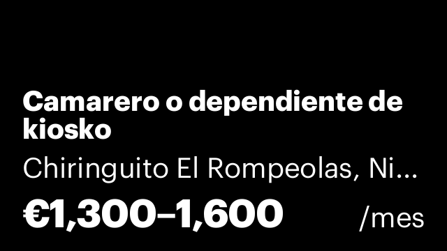 Camarero o dependiente de kiosko