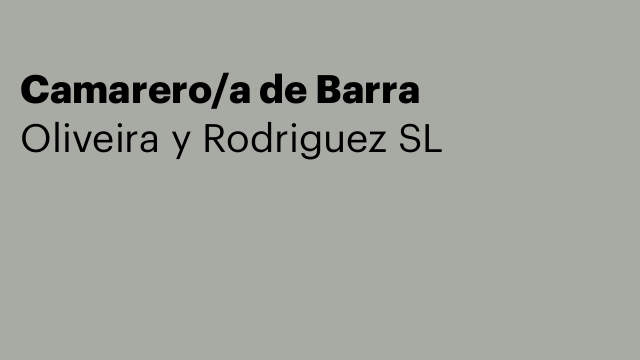Camarero/a de Barra