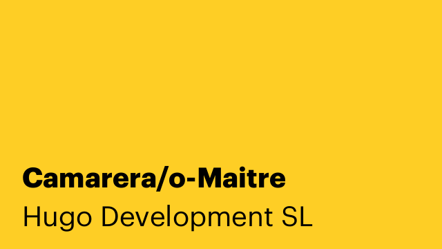 Camarera/o-Maitre