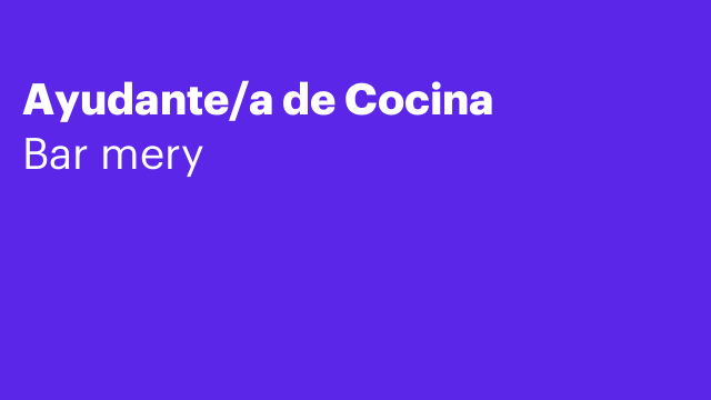 Ayudante/a de Cocina