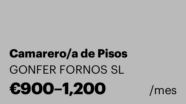 Camarero/a de Pisos