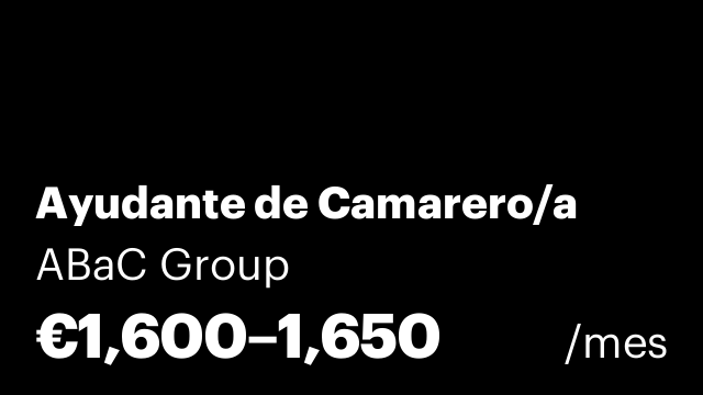 Ayudante de Camarero/a