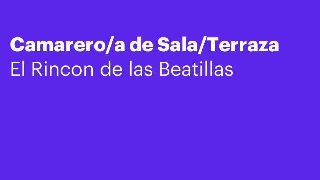 Camarero/a de Sala/Terraza