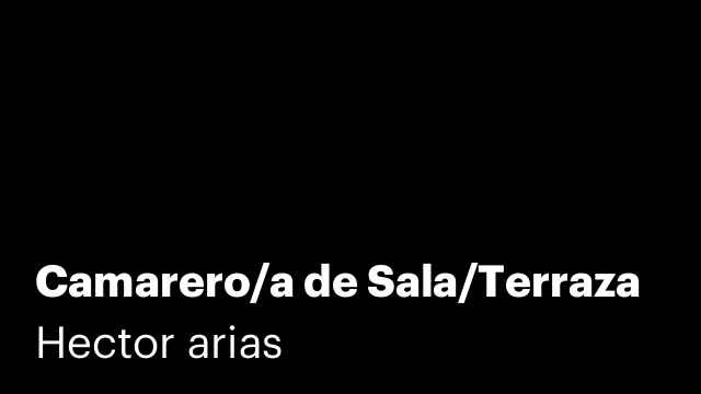 Camarero/a de Sala/Terraza