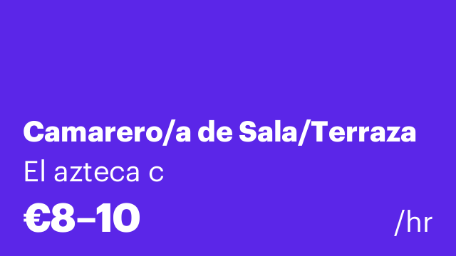 Camarero/a de Sala/Terraza