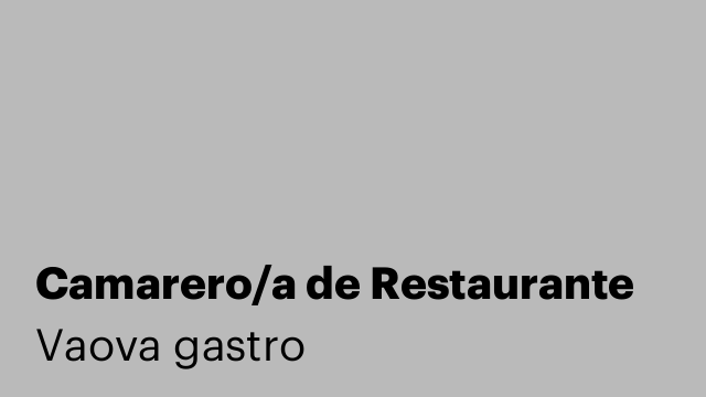Camarero/a de Restaurante