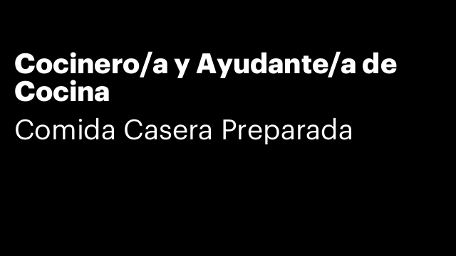Cocinero/a y Ayudante/a de Cocina