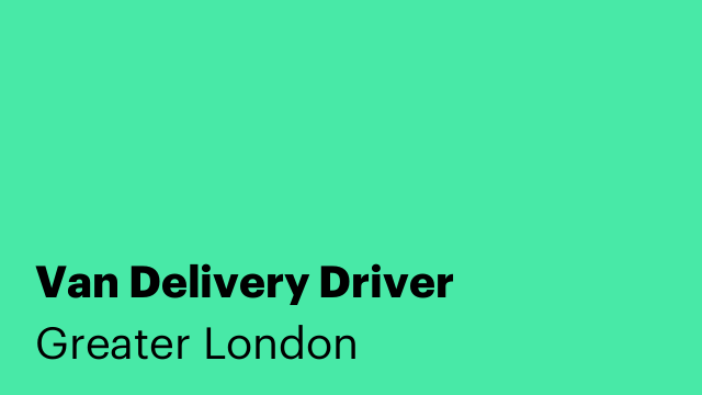 Van Delivery Driver