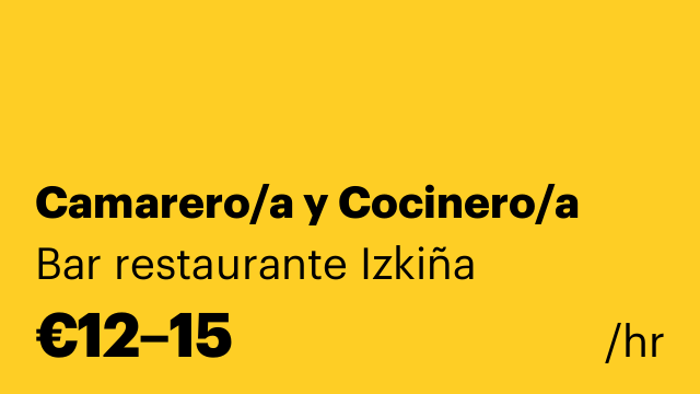 Camarero/a y Cocinero/a